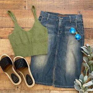 Fuzzy, Soft Green Crop Top by Sadie + Sage